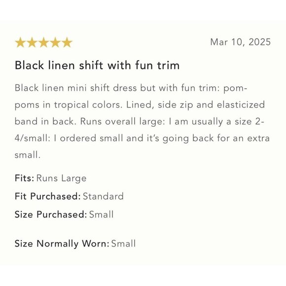 NWT Size L - Anthro Celandine Linen Blend Pom-Pom Mini Shift Dress (NWT US$ 88) - Picture 11 of 16